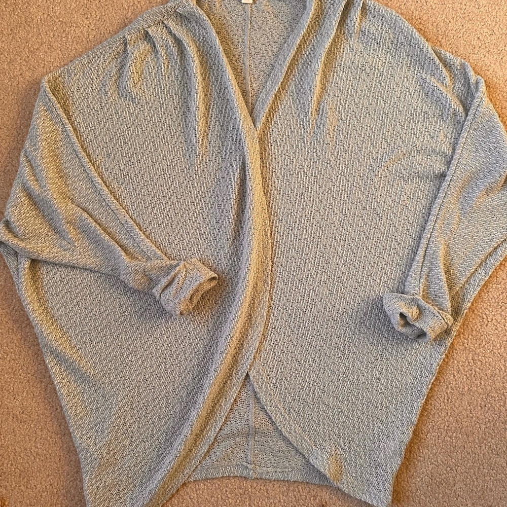 Miami Light Blue Open Front Cardigan One Size Cozy Lightweight Layer